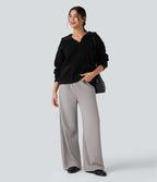 Pull col tailleur manches raglan longues avec poches