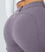 Pantalon cargo ajusté uni taille haute DayStretch avec poches zippées
