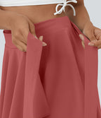 Breezeful™ Jupe Évasée Casual Taille Haute 2 en 1 Poche Latérale Séchage Rapide