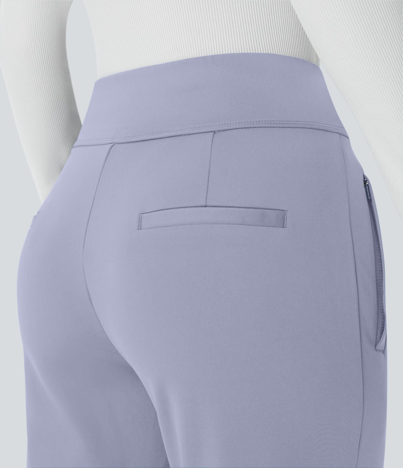 Pantalon tailleur évasé taille mi-haute Halara Flex™ DayStretch avec zip latéral et poches