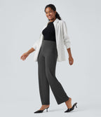 Pantalon de travail droit gainant taille haute avec poches Halara UltraSculpt™