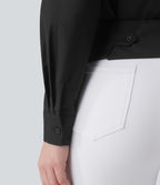 Chemise tailleur col manches longues taille cintrée ajustable