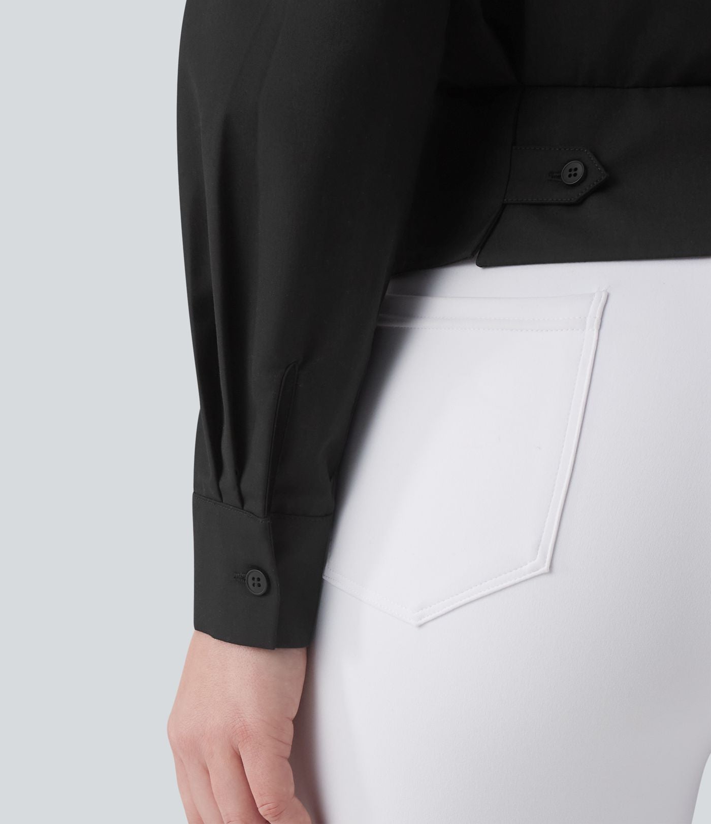 Chemise tailleur col manches longues taille cintrée ajustable