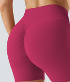 Softlyzero™ Plush Shorts 12,5cm Yoga Taille Haute Croisés Froncés