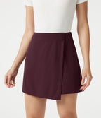 Jupe-short habillée mini en maille gaufrée, taille haute, à poches