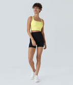 Débardeur yoga court SoftlyZero™ Airy col carré dos nu bretelles croisées effet frais InstantCool, bonnets A-C, protection solaire UPF50+