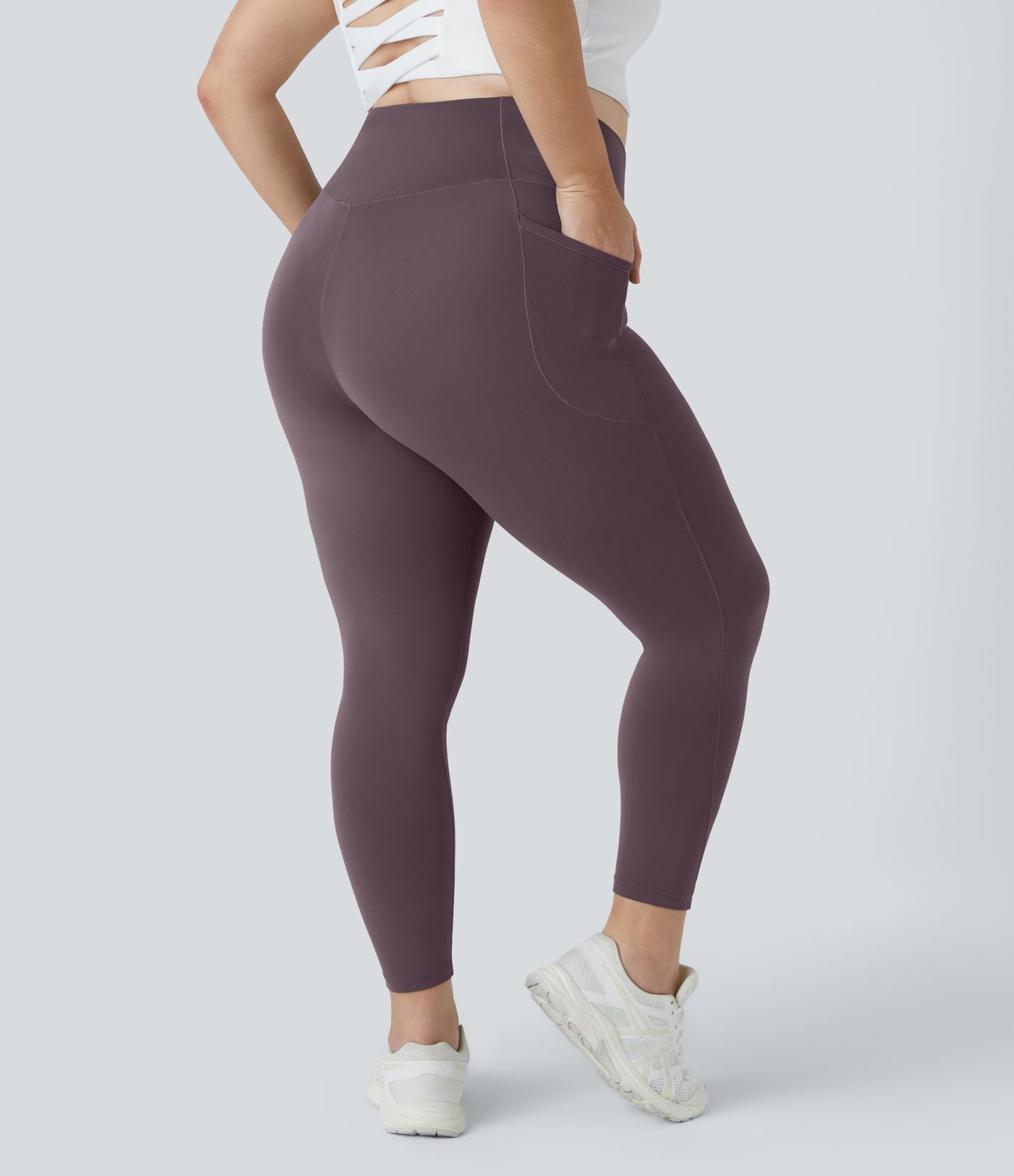 Softlyzero™ Legging Grande Taille Pleine Longueur Taille Haute Poches Latérales Croisée - UPF50+