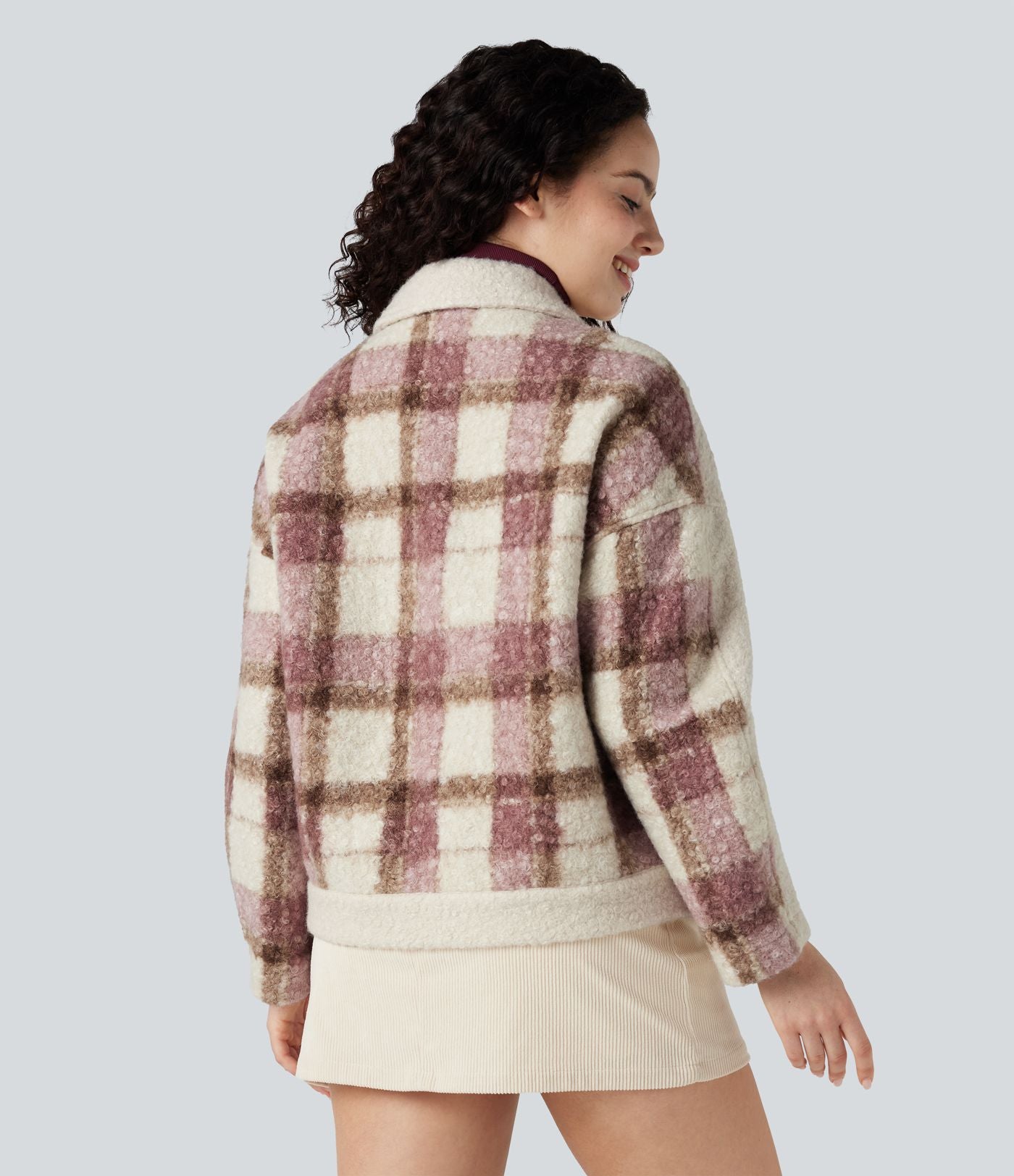 Veste sherpa col tailleur manches longues