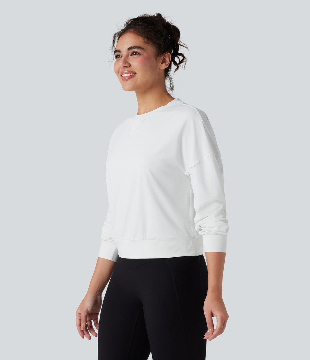 Haut de sport yoga col rond manches longues