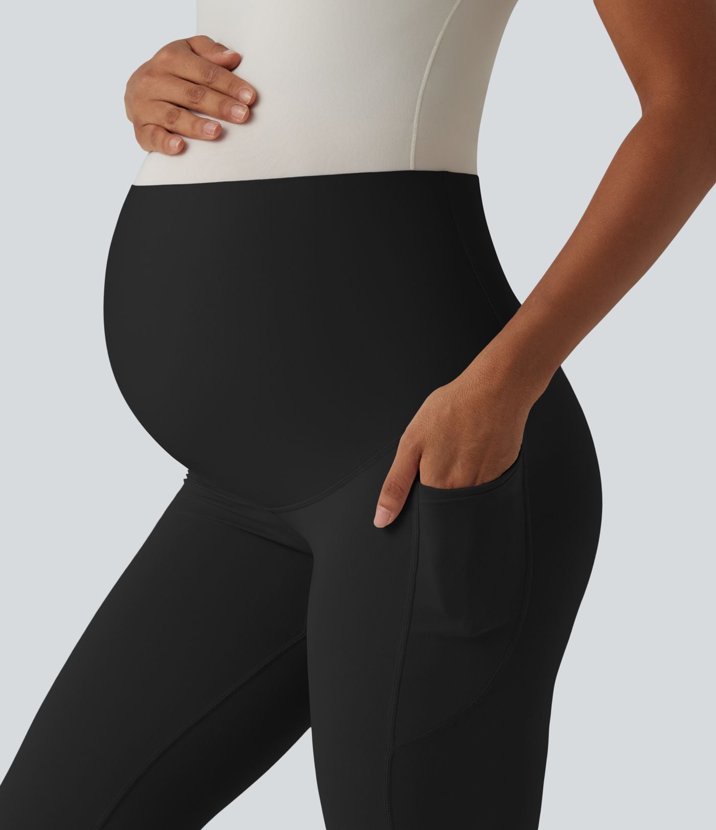 SoftlyZero™ Legging de yoga de maternité évasé taille super haute avec poches