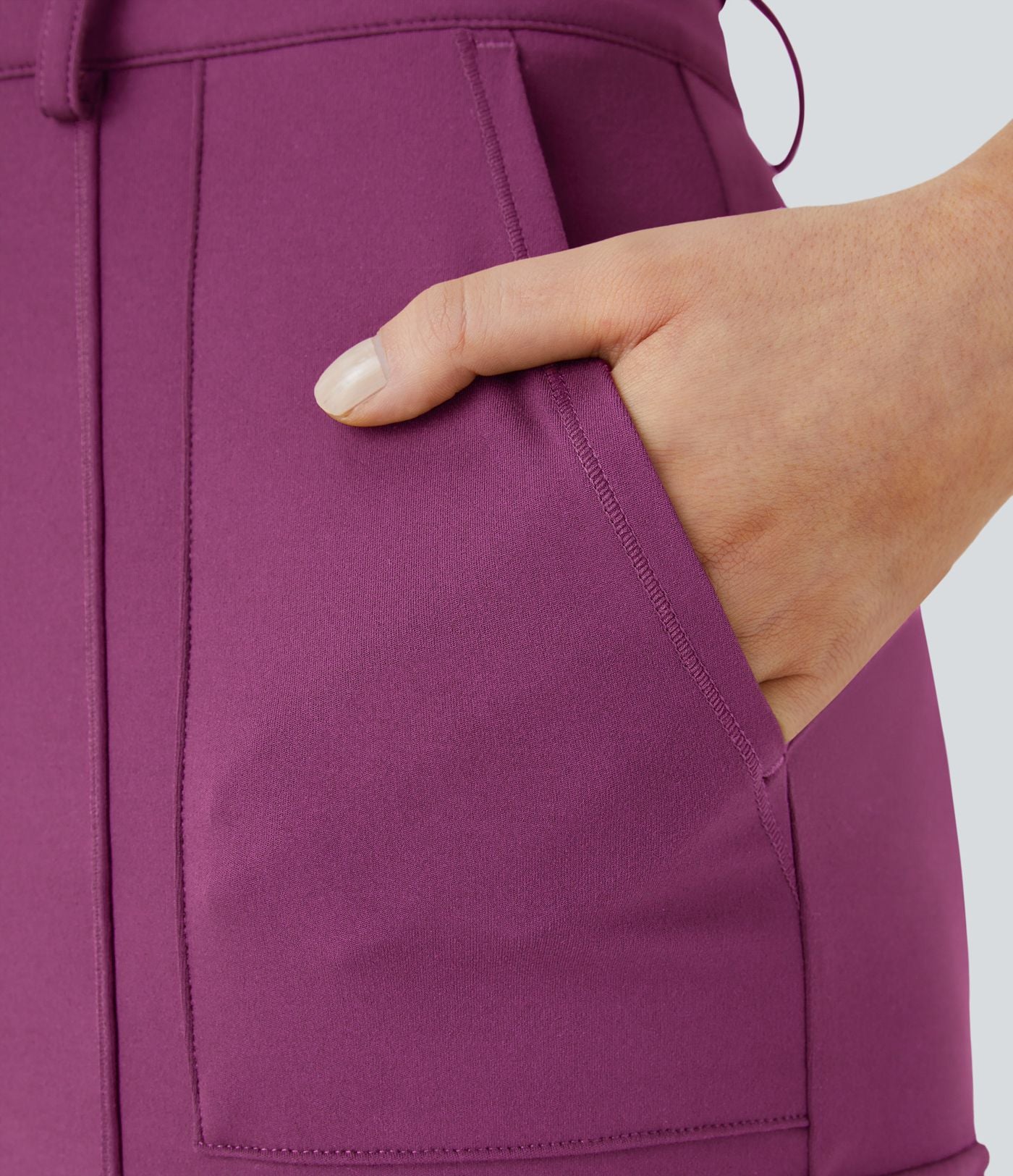 Pantalon cargo ajusté uni taille haute DayStretch avec poches zippées