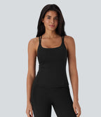 Top bretelles yoga Halara UltraSculpt™ Cool séchage rapide, dos nu avec bonnets moulés - UPF50+