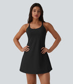 Robe de danse SoftlyZero™ Plush effet push-up dos nu avec bretelles réglables croisées et brassière intégrée – Édition Easy Peasy