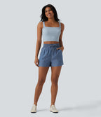 Jean large casual taille mi-haute en lyocell avec poches