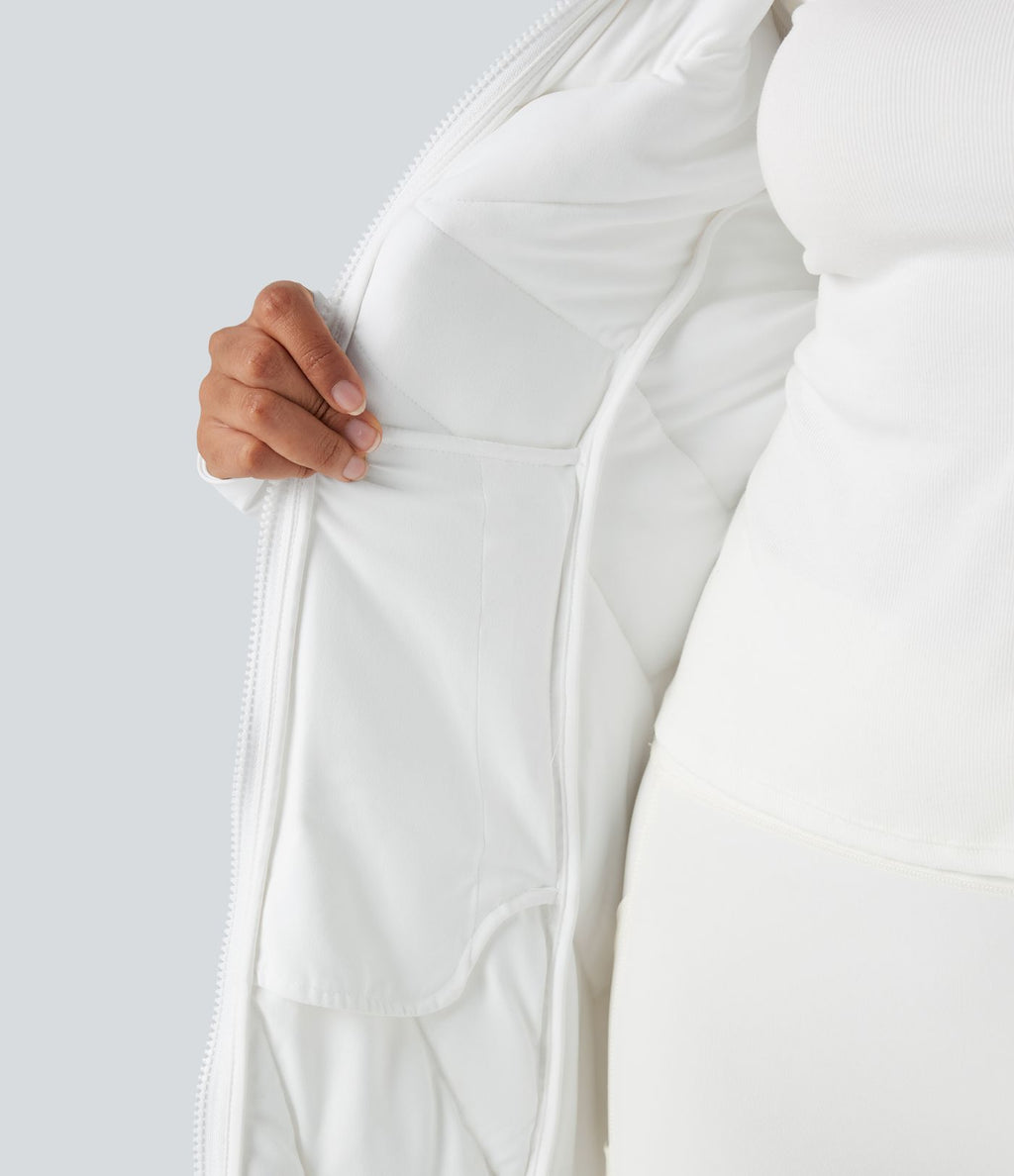 Doudoune PuffFlex col montant double zip avec passants pouces avec poches
