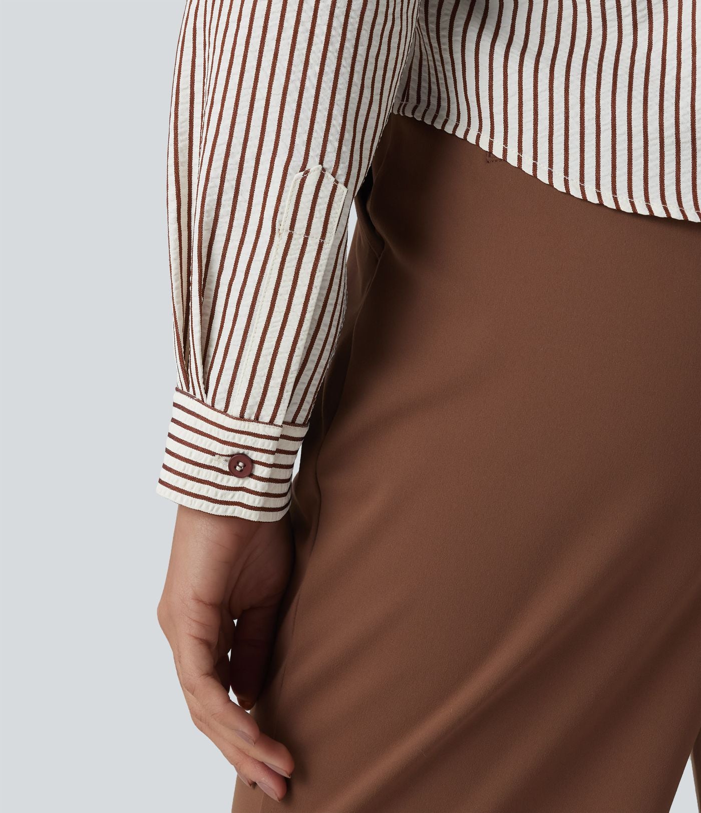 Chemise tailleur à rayures manches longues