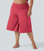 Pantalon corsaire grande taille large SoftlyZero™ Airy taille haute croisée effet frais InstantCool avec poches