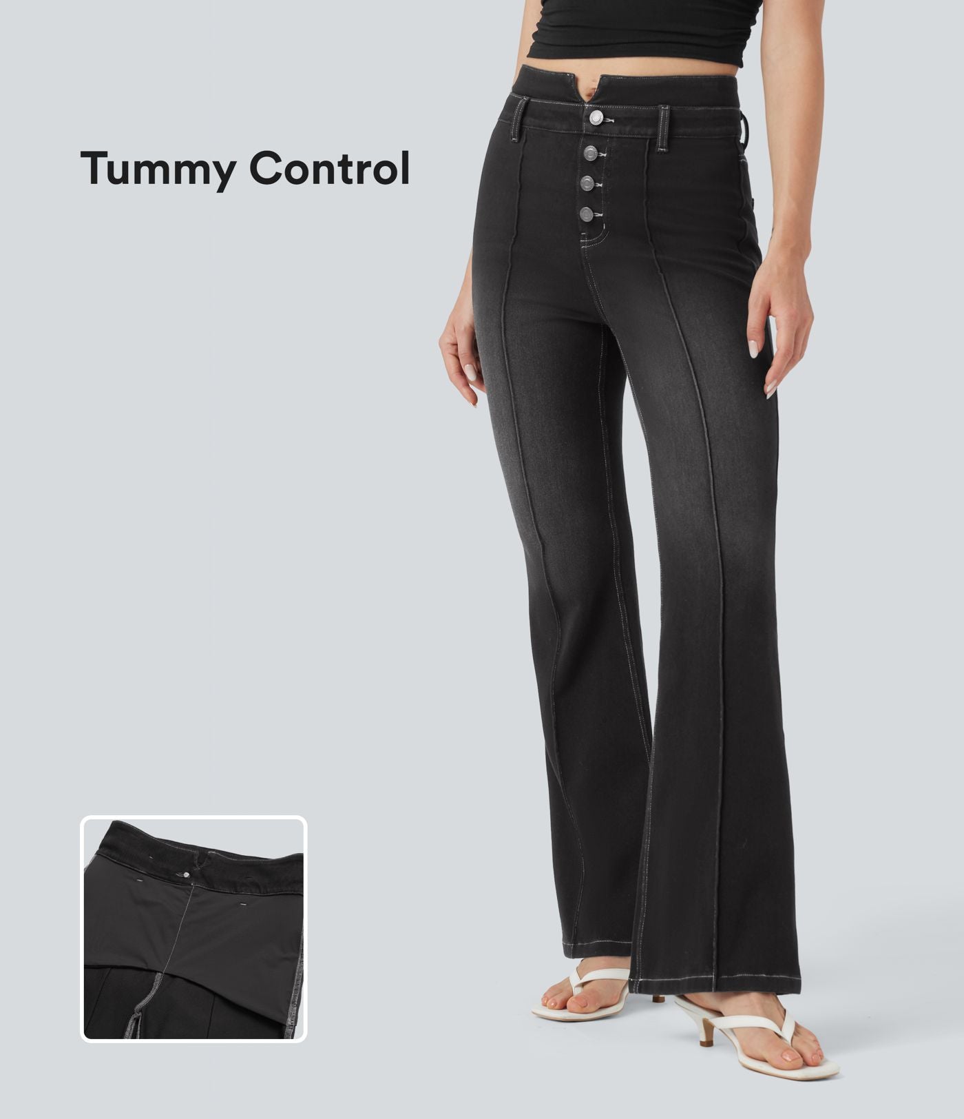 Jean évasé Halara Flex™ taille mi-haute gainant avec poches