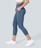 Jogging corsaire de yoga taille haute avec poches latérales Softlyzero™ Plush