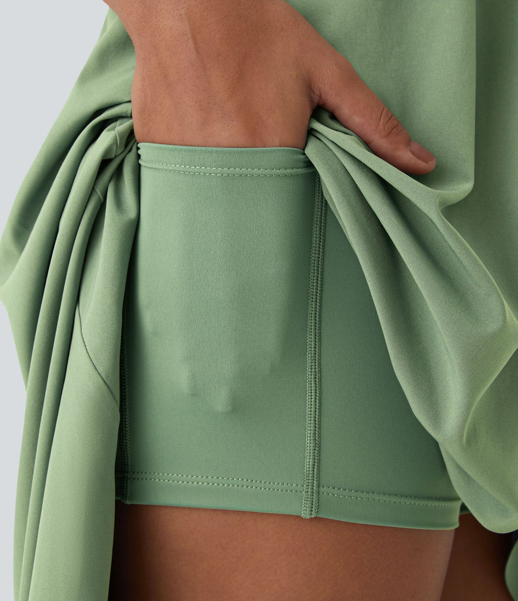 Breezeful™ Robe Casual 2 Pièces Dos Nu Haut Bas Poche Latérale Fluide Séchage Rapide