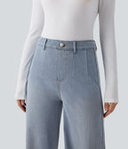 Halara Flex™ Jean large décontracté taille haute gainant avec poches