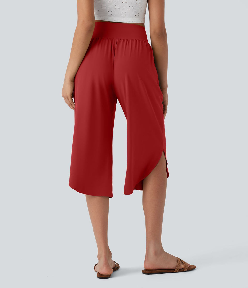 Pantalon corsaire gainant taille haute à ourlet asymétrique et séchage rapide avec poches Breezeful™
