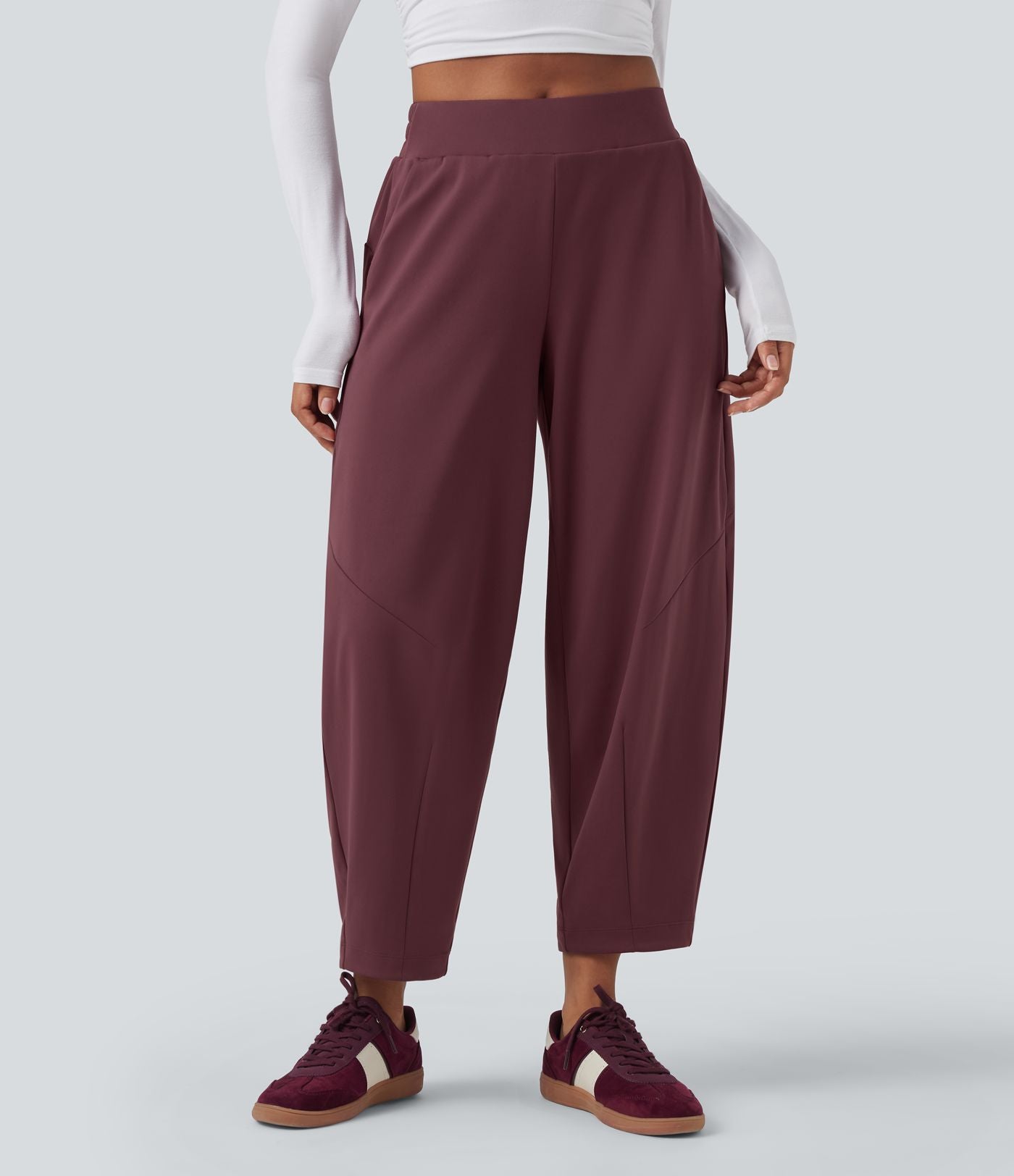 Pantalon 7/8 jambes tonneau taille moyenne DayStretch avec poches