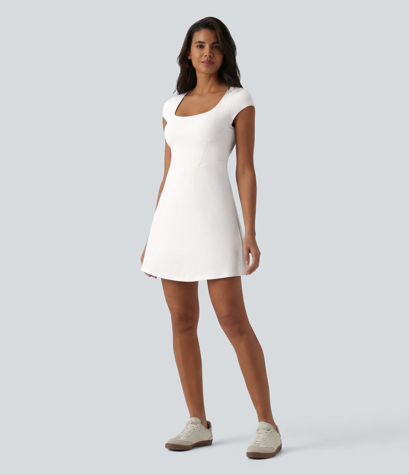 Robe décontractée mini 2-en-1 Softlyzero™ Plush à col carré style corset avec poche