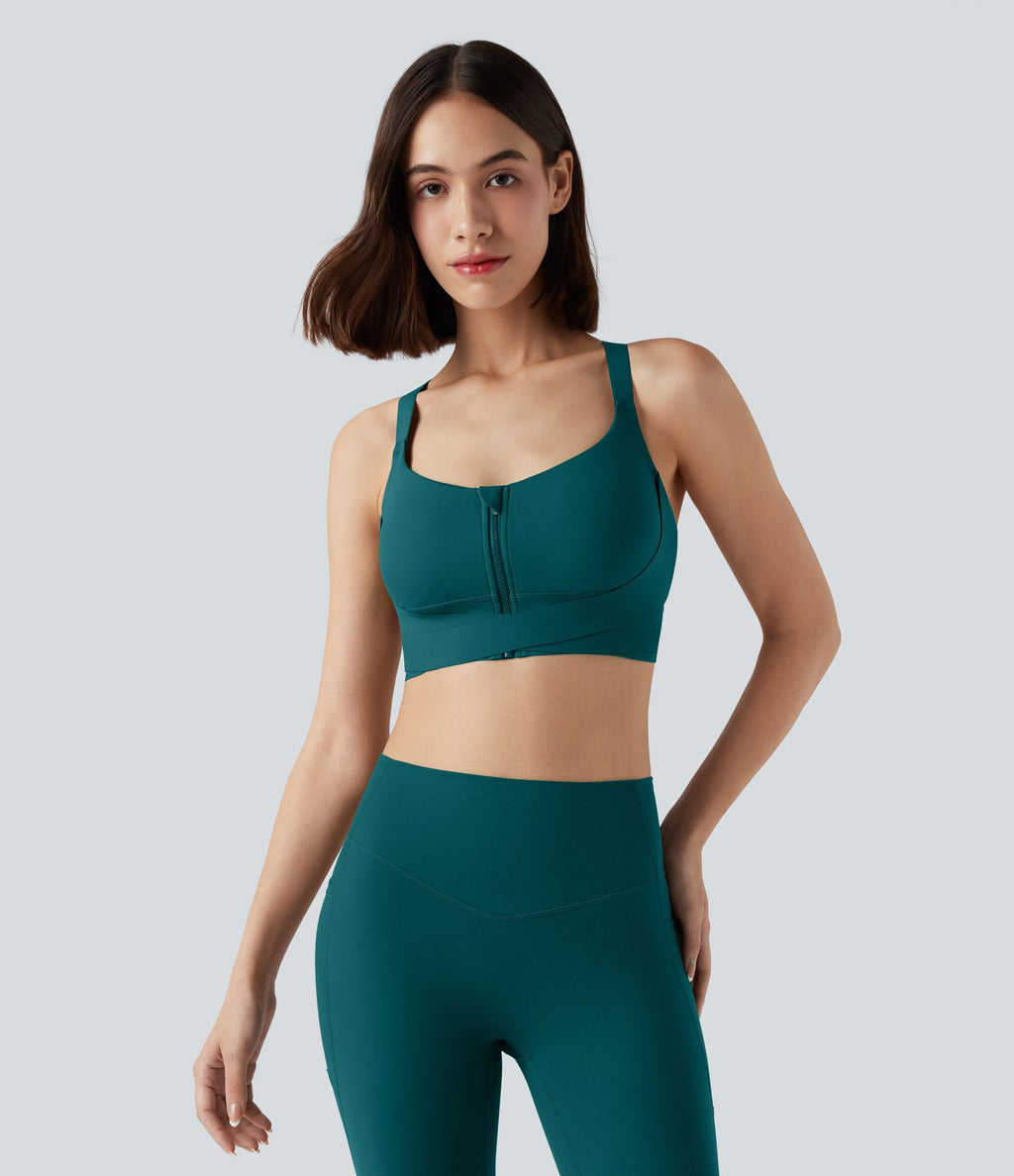 Brassière de sport course SpeedWave™ soutien intermédiaire push-up zip boucle réglable séchage rapide bonnets A-C