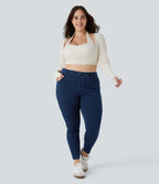 Legging de travail taille haute en denim Halara Flex™ avec poches, 7/8, grande taille