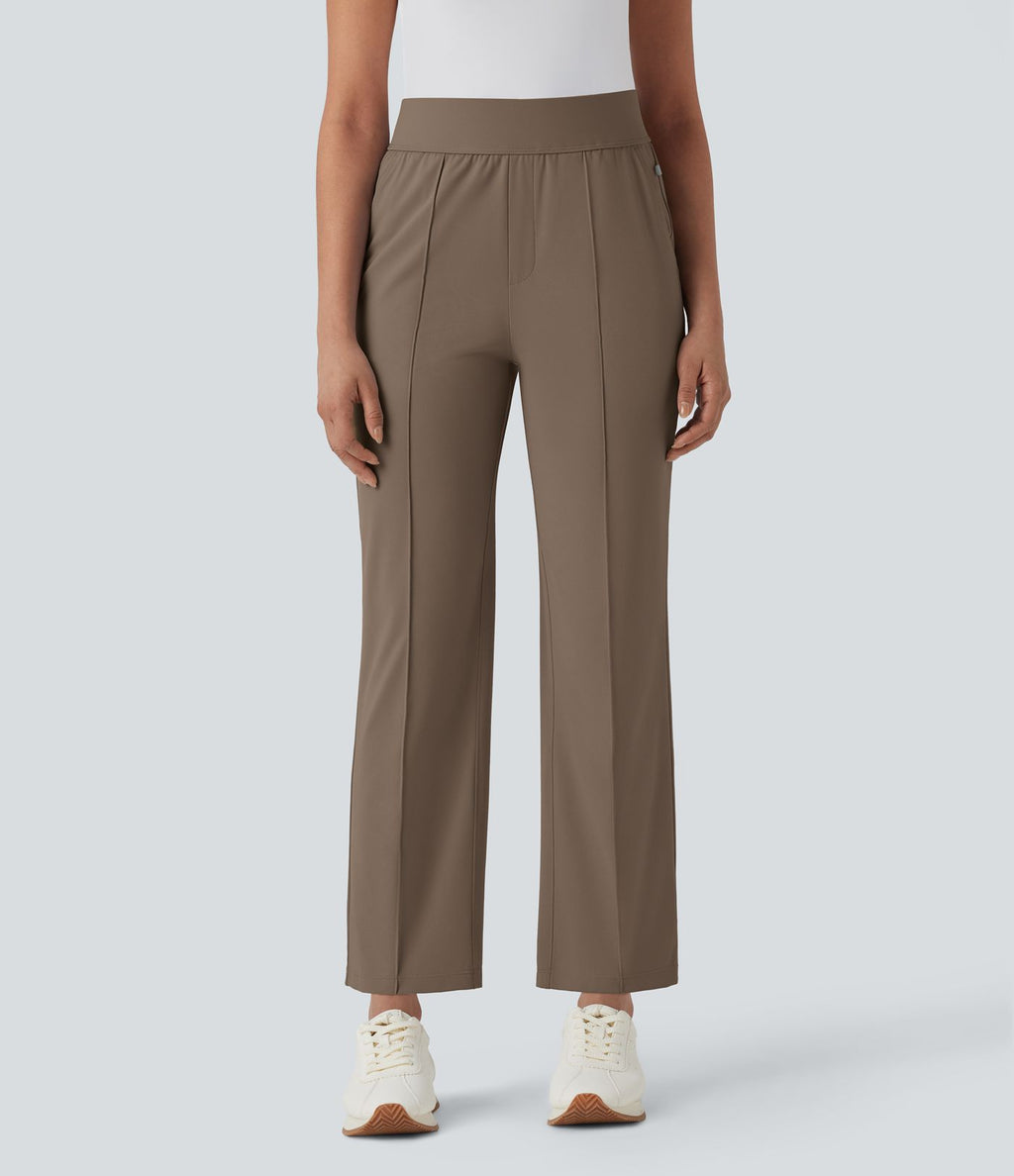 Pantalon de golf séchage rapide, taille mi-haute, avec poches et poche tee, UPF40+