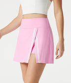 Jupe de yoga mini SoftlyZero™ Airy 2-en-1, taille haute, color block, à effet frais InstantCool, à poche, protection solaire UPF50+