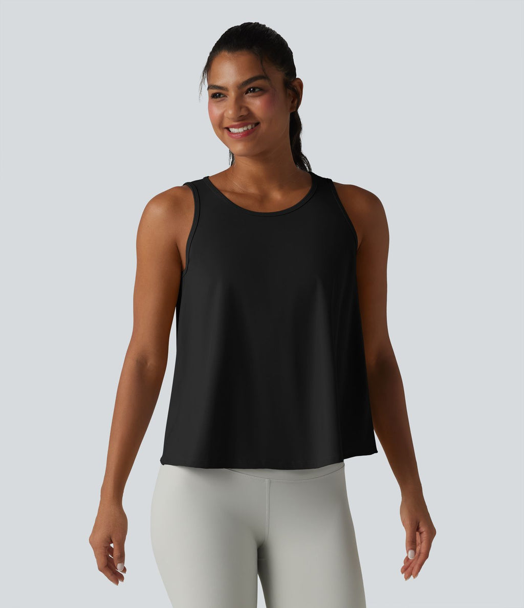 SoftlyZero™ QuickDry Débardeur yoga ample croisé à ourlet volanté