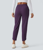 Pantalon de golf fuselé, taille mi-haute, cordon, ourlet courbé, séchage rapide, avec poches—UPF40+