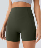 Short cycliste 12,5 cm d'entraînement gainant galbant taille haute avec effet scrunch et poches Halara UltraSculpt™