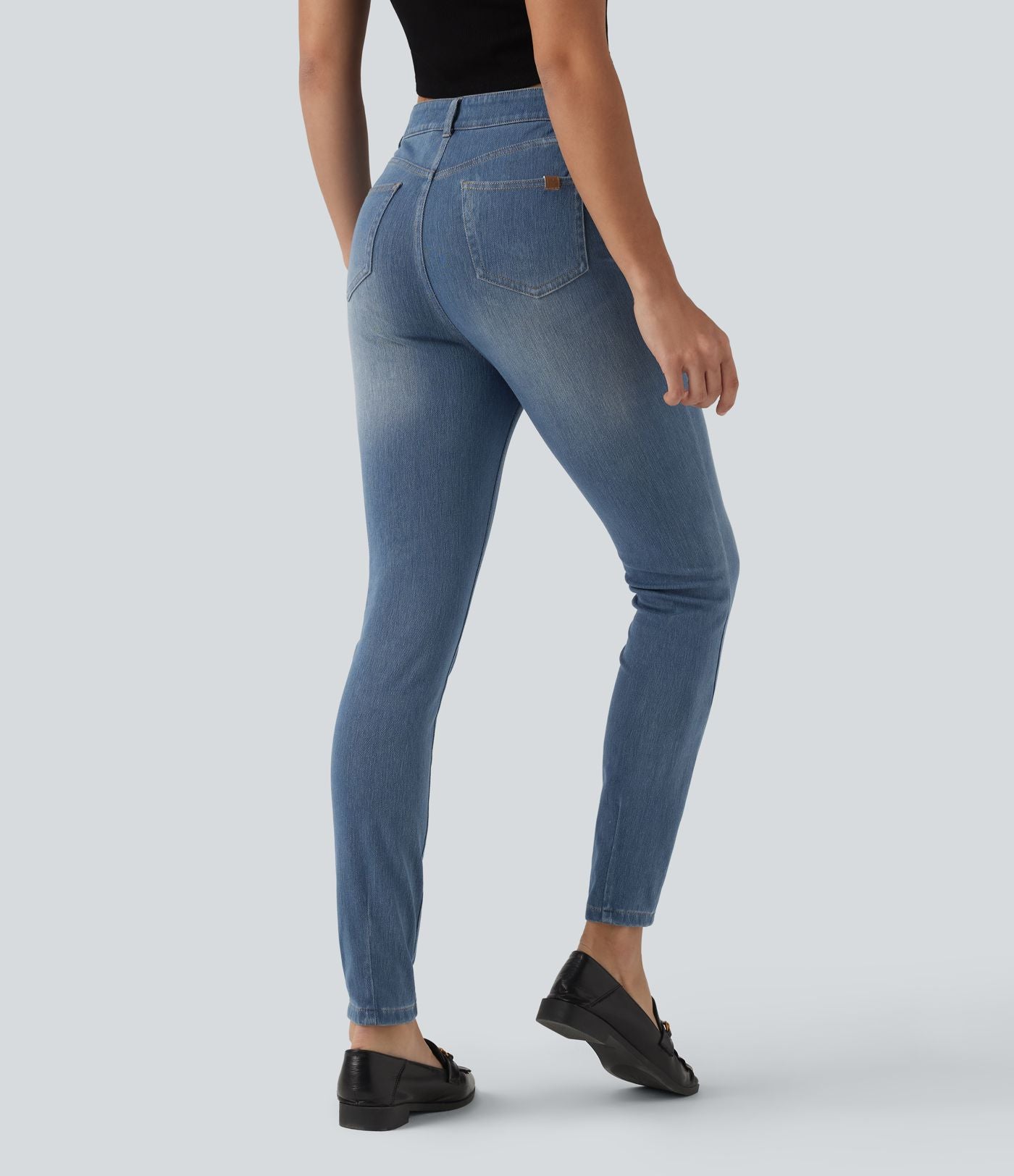 Jean ajusté décontracté Halara Flex™ taille haute avec poches