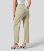 Halara Flex™ Jean Casual Tapered en Tricot Extensible Coloré avec Taille Haute et Poches Latérales