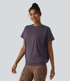 Haut de sport col rond manches courtes effet frais InstantCool avec fronces, protection solaire UPF50+