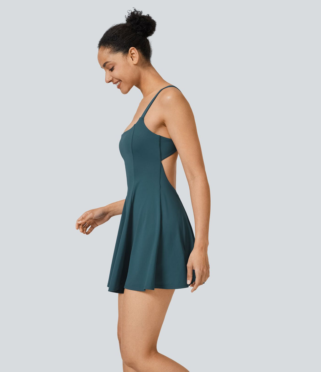 Softlyzero™ QuickDry Robe Sport de Tennis Mini 2-en-1 à Dos Nu avec Découpe et Poches