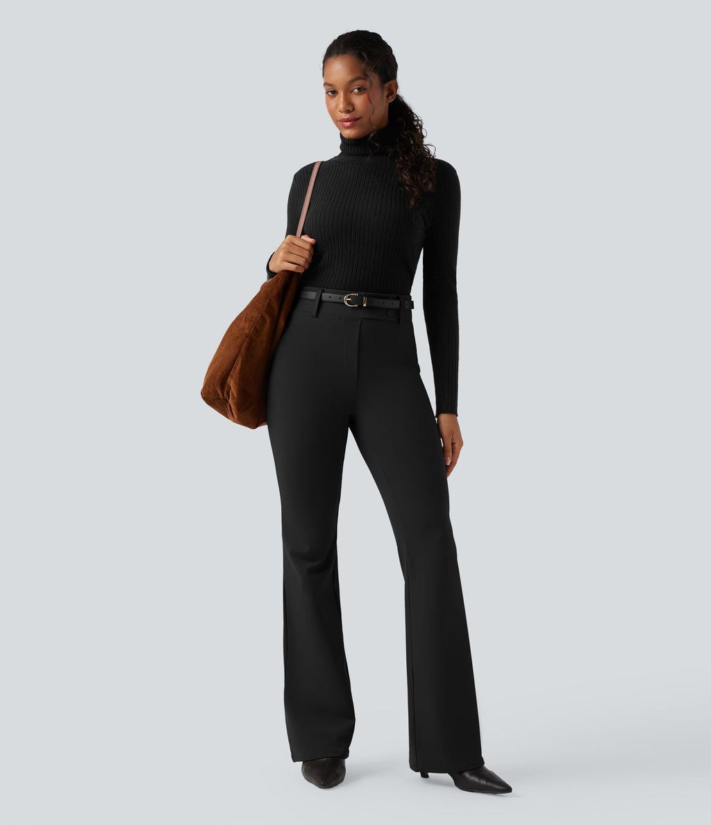 Pantalon tailleur évasé taille haute avec poches Halara Flex™