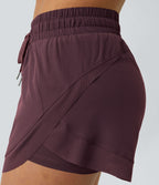 Shorts Running 7,5cm 2 en1 Taille Mi-Haute Cordon de Serrage Empiècement Mesh Contrastant