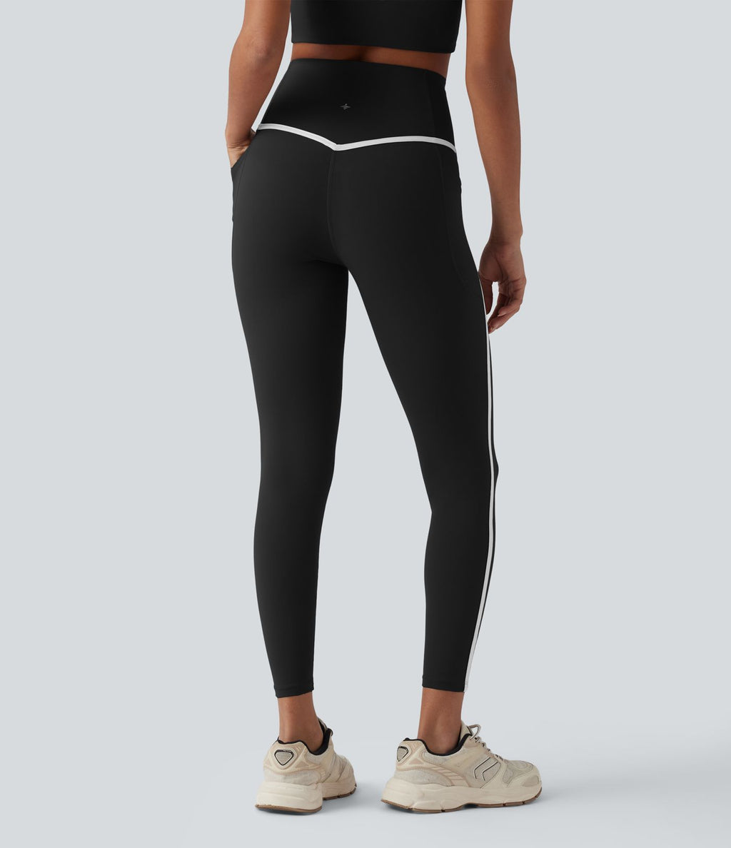 Legging 7/8 de yoga taille haute gainant color block Halara UltraSculpt™ avec poches