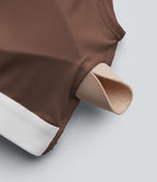 Body casual col asymétrique manches courtes avec soutien-gorge intégré