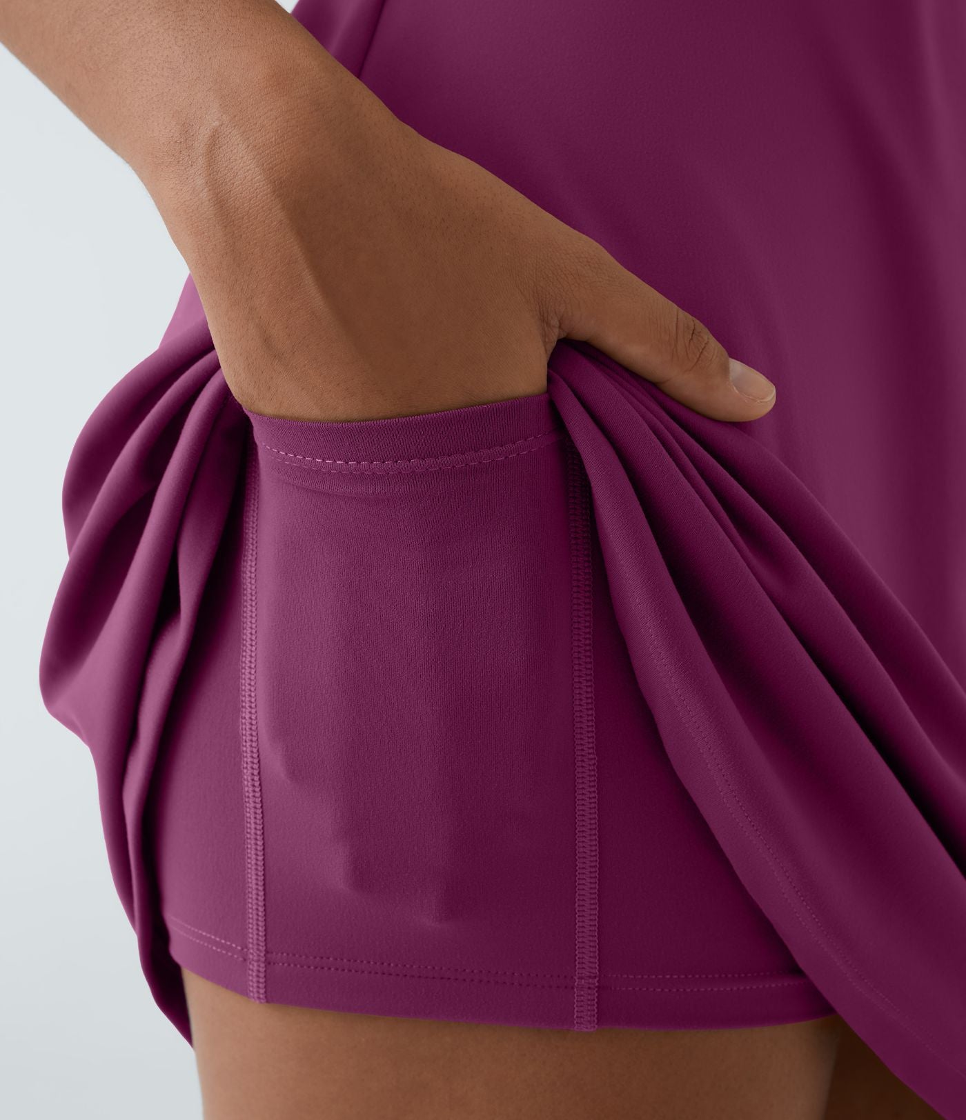 Robe de sport danse 2-pièces SoftlyZero™ Plush double bretelles caraco avec poche A-D