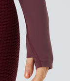 Softlyzero™ Plush Top Sport de Golf Court à Manches Longues avec Trou pour Pouce et Demi-Zip