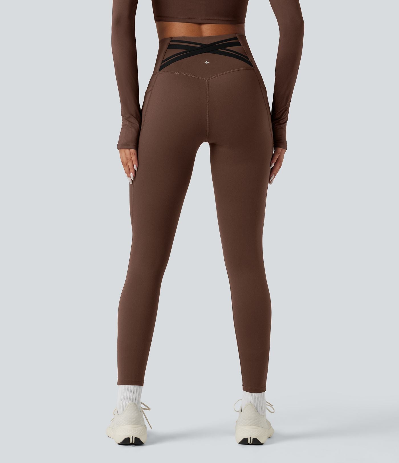 Legging running polaire thermique gainant croisé dos taille haute Halara UltraSculpt™ Heat avec poches