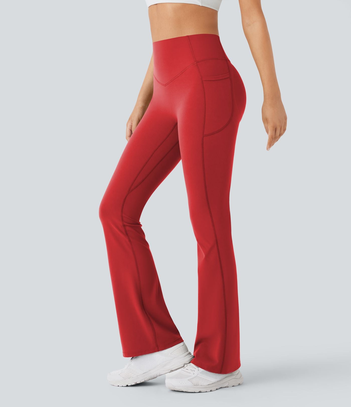 Pantalon de yoga à coupe bootcut gainant galbant taille haute avec effet scrunch et poches Halara UltraSculpt™