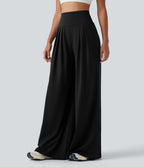 Pantalon yoga ample SoftlyZero™Airy effet frais InstantCool à plis taille haute avec poches