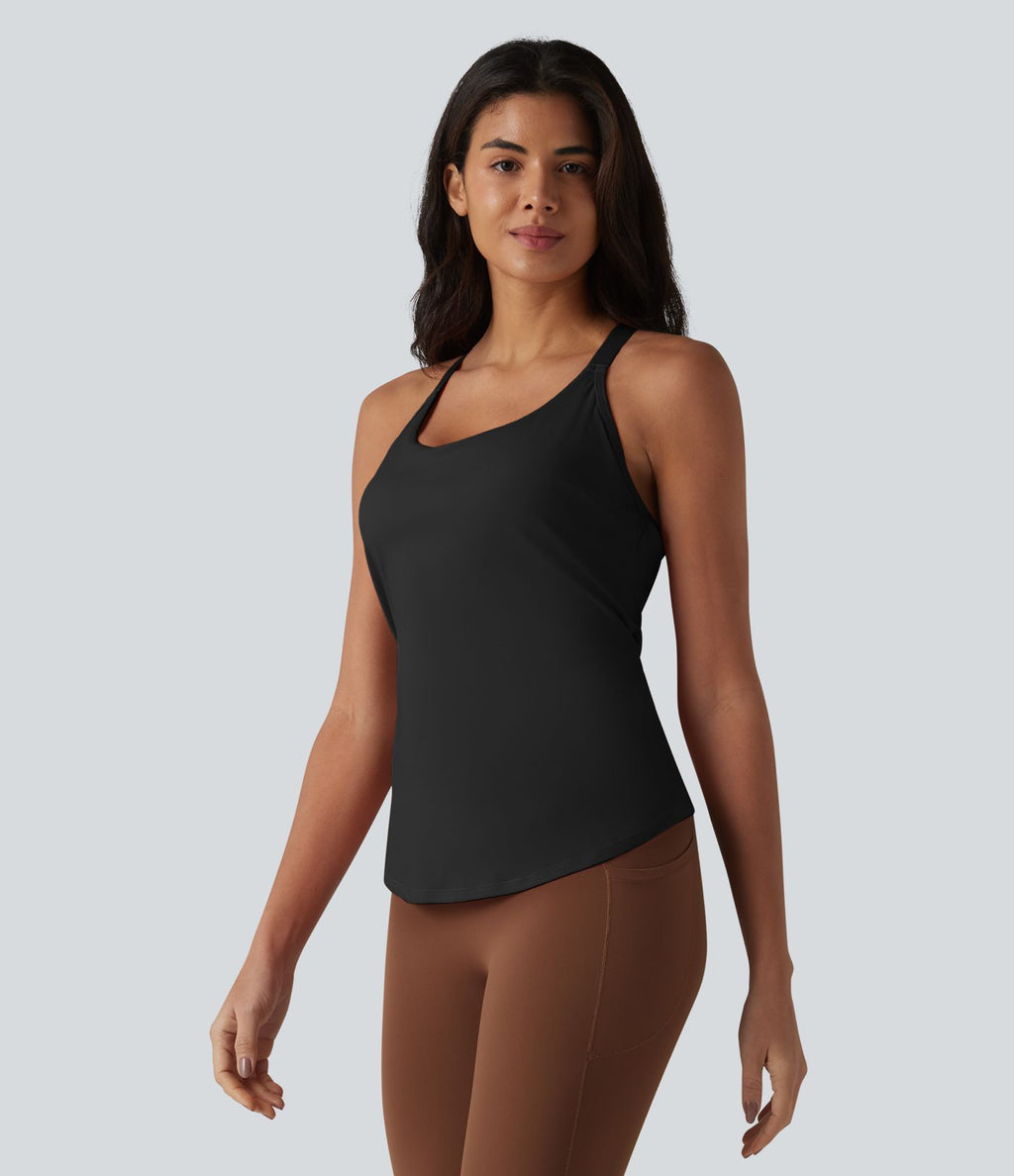 Halara UltraSculpt™ Débardeur d'entraînement dos nu croisé avec boucle ajustable et soutien-gorge intégré