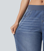 Jean capri barrel taille basse Halara Flex™ Denim avec poches
